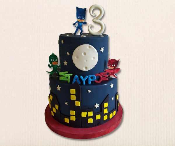 Τούρτα γενεθλίων με θέμα PJ Masks